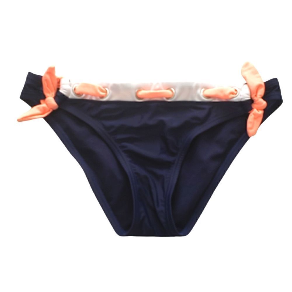 Arizona Jean Company Navy White Coral Belted Bikini Bottom Sz M